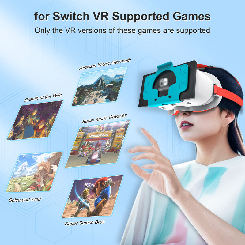 DEVASO VR Headset 3D stereoscopic Games Console 3D Glasses for Nintendo Switch/ Switch OLED