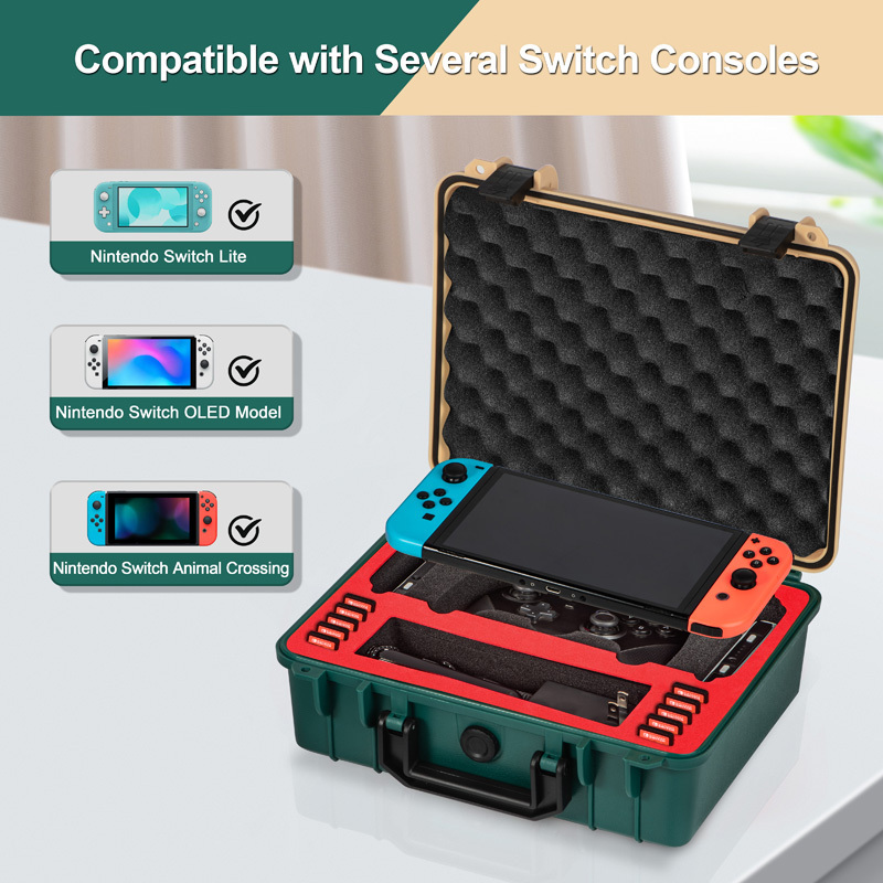 DEVASO Compact Waterproof Game Accessory Storage Case for Nintendo Switch/ Switch OLED