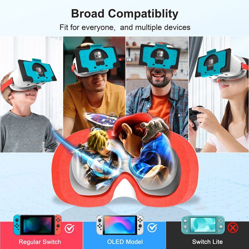 DEVASO VR Headset 3D stereoscopic Games Console 3D Glasses for Nintendo Switch/ Switch OLED