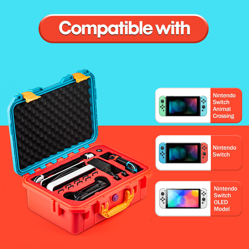 DEVASO Hard Waterproof Carrying Case handheld game console storage case for Nintendo Switch/ Switch OLED Game accessories