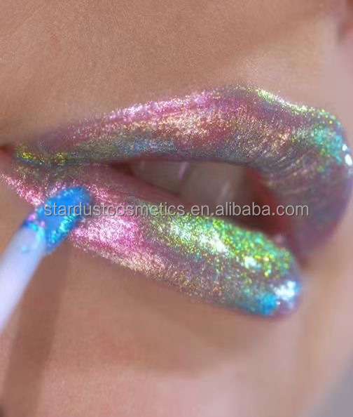 custom logo glitter Multichrome Chameleon Shimmer Liquid Lipstick  Metallic Effect Shine Color Changing Multi Chrome Lip Gloss