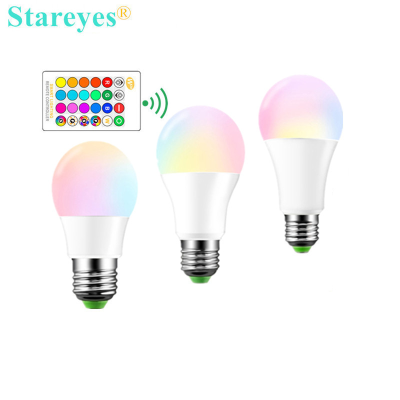 100 Pcs E27 LED 16 Color RGBW Changing RGB + White Magic Dimmable Light Lamp AC85-265V Led ball bulb 3W 5W 10W + Remote Control