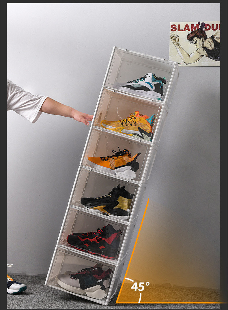 Push-pull Drawer Shoe Box Plastic Shoe Cabinet Finishing Stacking Flip-top Storage Boxes Shoe Rack