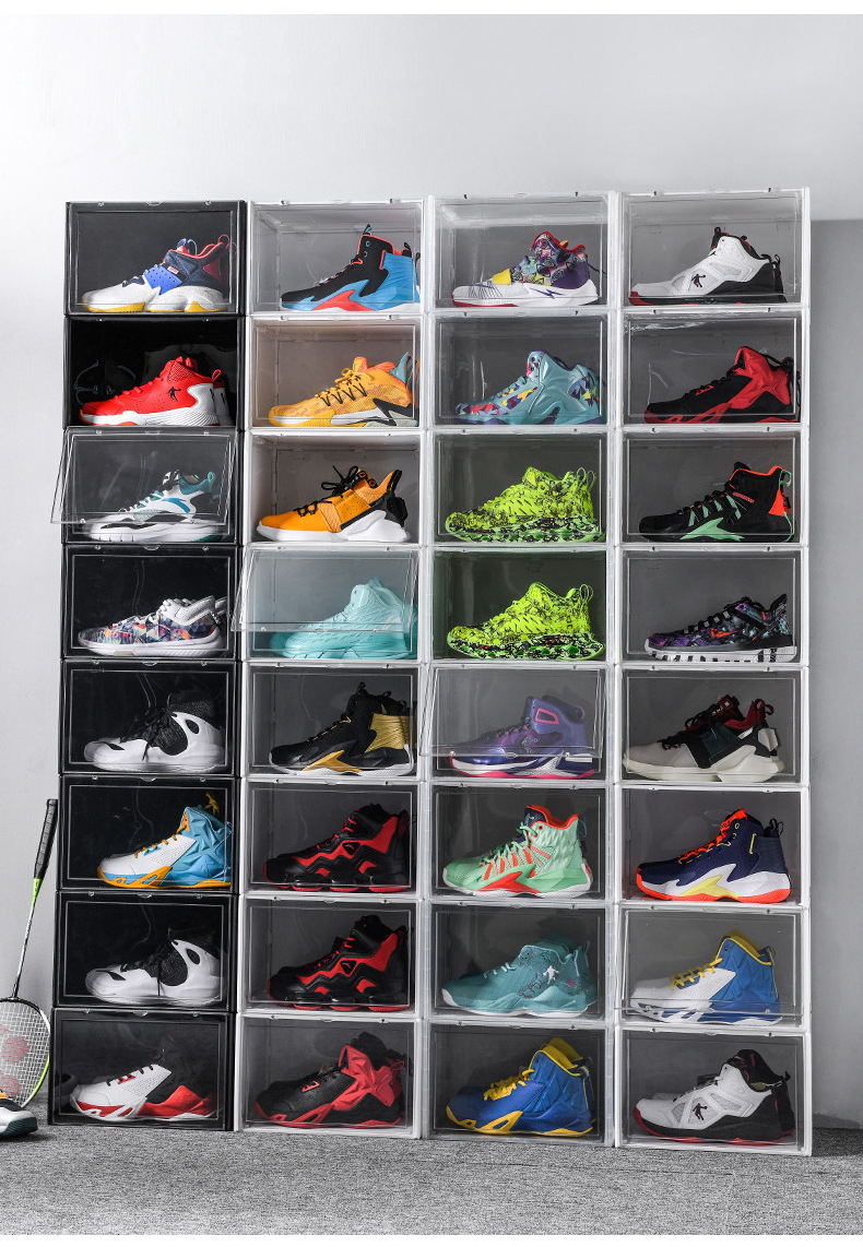 Push-pull Drawer Shoe Box Plastic Shoe Cabinet Finishing Stacking Flip-top Storage Boxes Shoe Rack