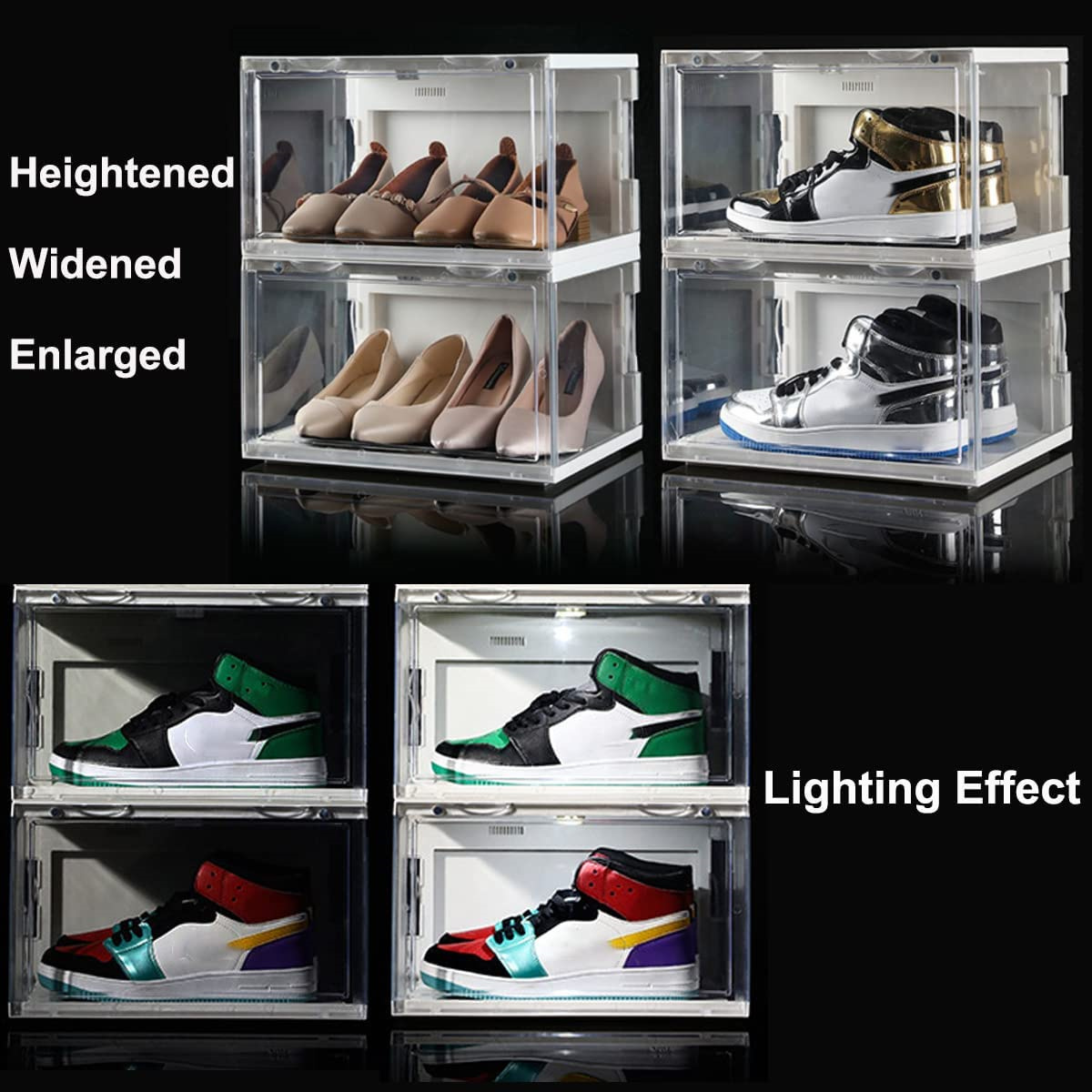 wholesale led shoe boxes jordan drop front shoes rack box packaging cabinet storage with magnetic door for men boxes