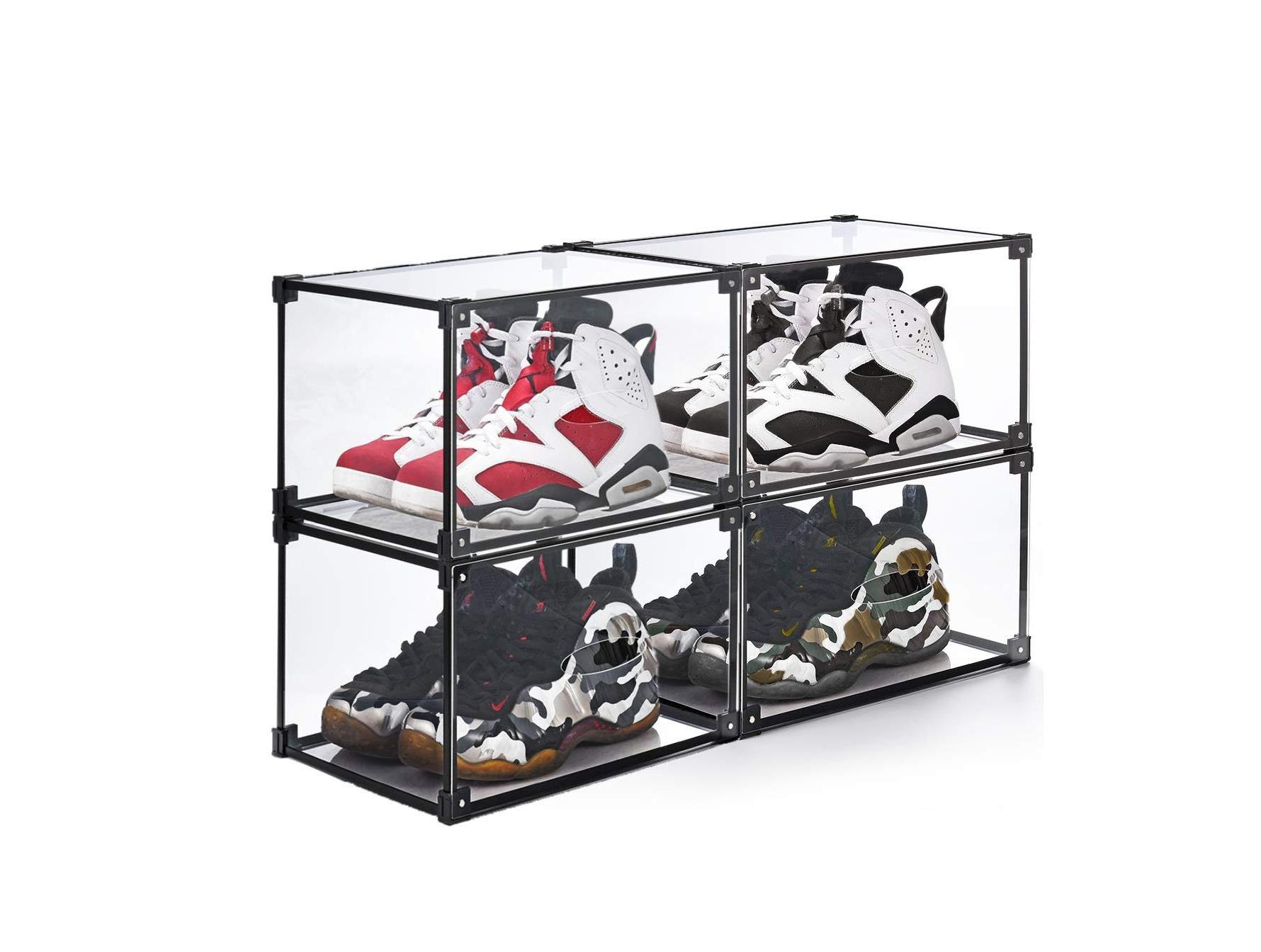 Clear sneaker crates display Shoe Boxes Shoe Storage Box Acrylic transparent sneaker box stackable