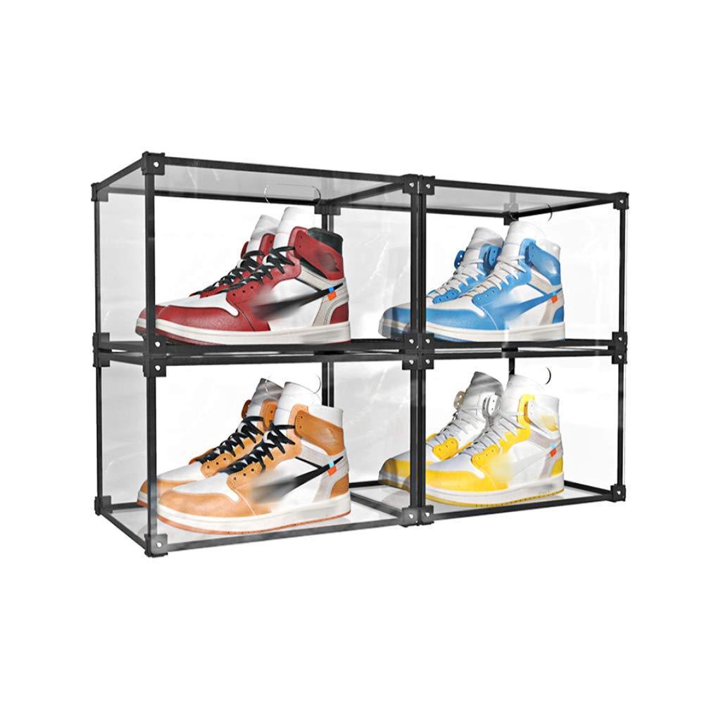 Rectangle DIY Stacking Tidy Display Shoe Container sturdy door adidas original shoe boxes clear plastic stackable storage