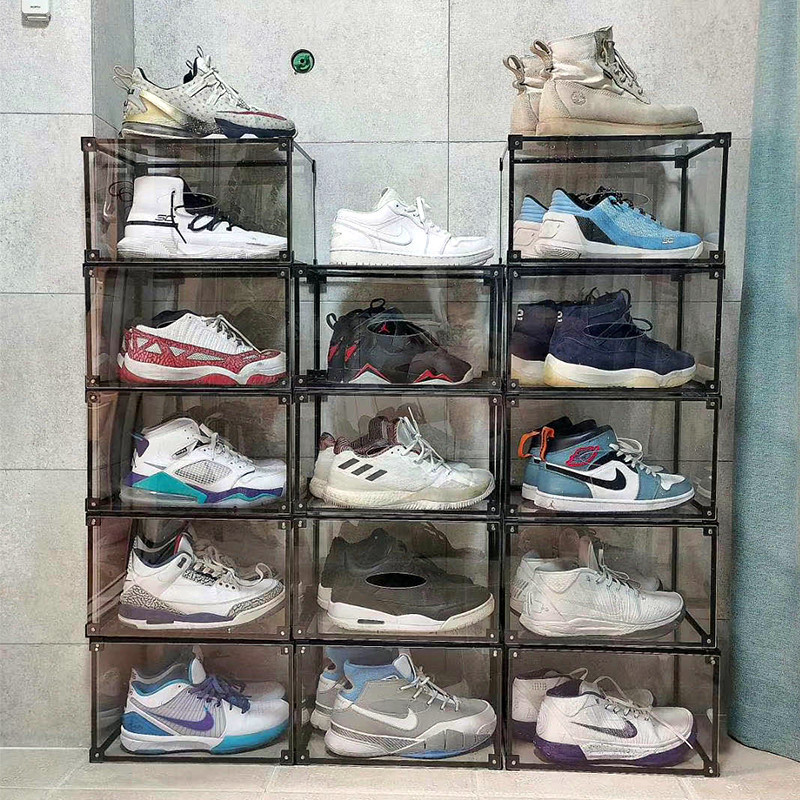 Sneaker storage clear magnetic plastic shoe box