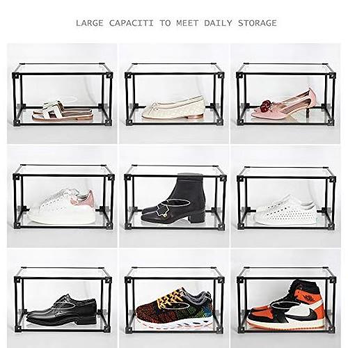 Hot Selling Side Open Door Steady stackable shoe box magnetic Clear Shoe Box