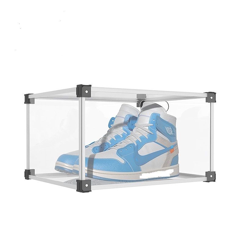 Hot Selling Side Open Door Steady stackable shoe box magnetic Clear Shoe Box