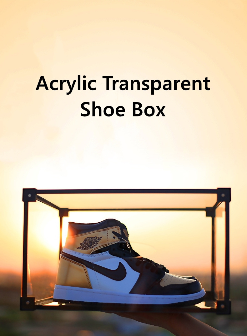 Sports Shoes Drop Front Clear acrylic Shoe Storage Box Plastic Transparent Shoe Box Storage Container