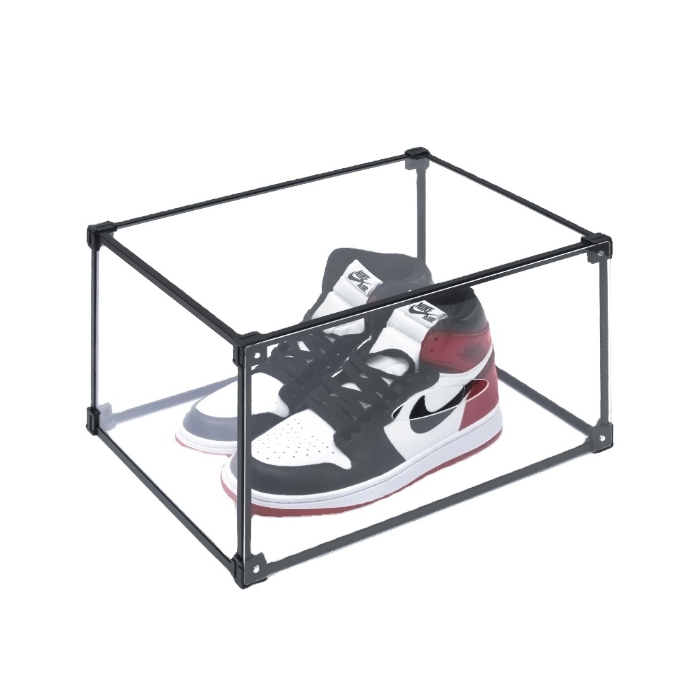 Foldable Clear Drawer Case Shoes Storage Box Plastic Stackable Shoe Organize