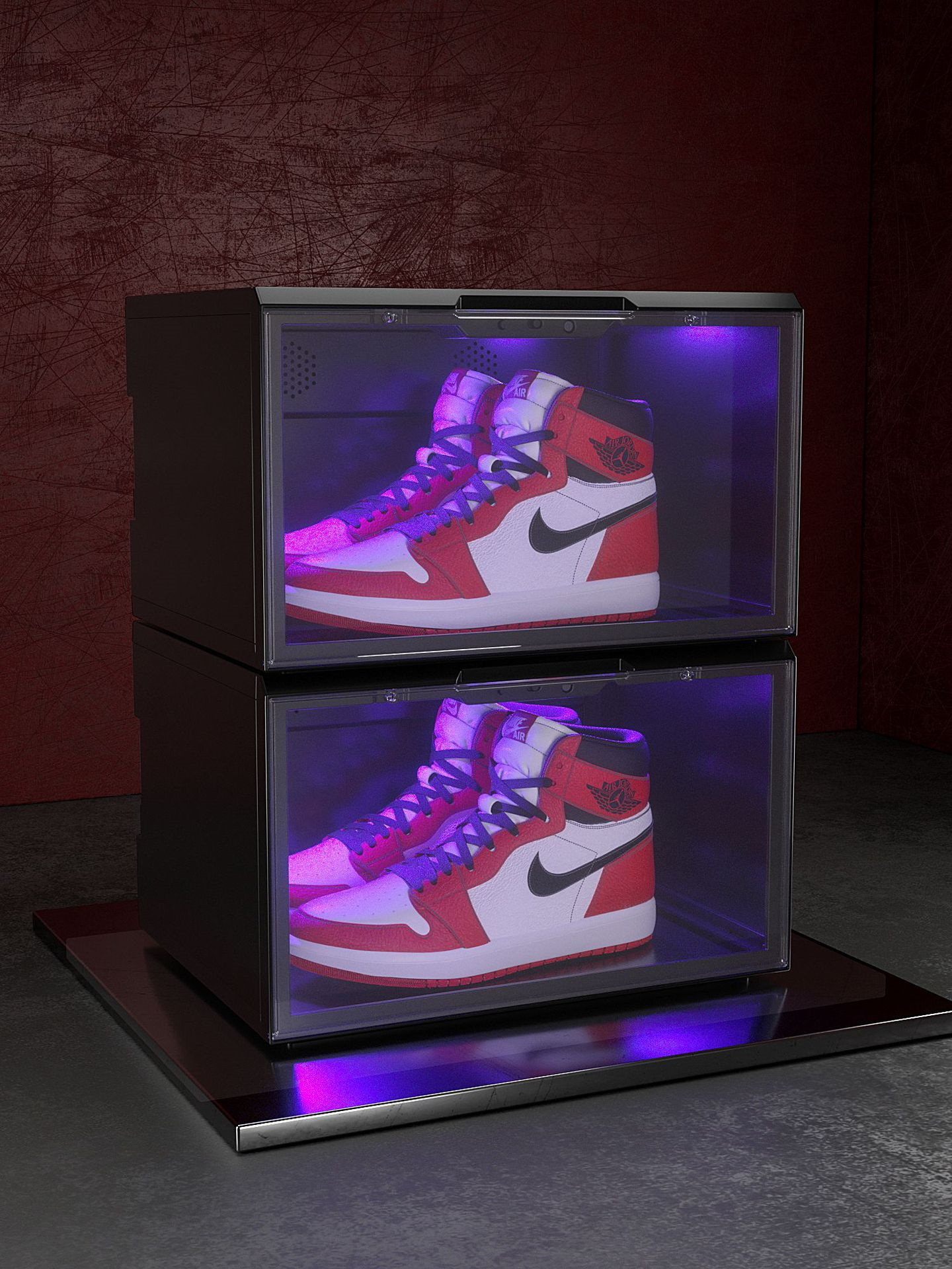 Acrylic Sneaker Display Box Custom Shoe Case with LED Lighting