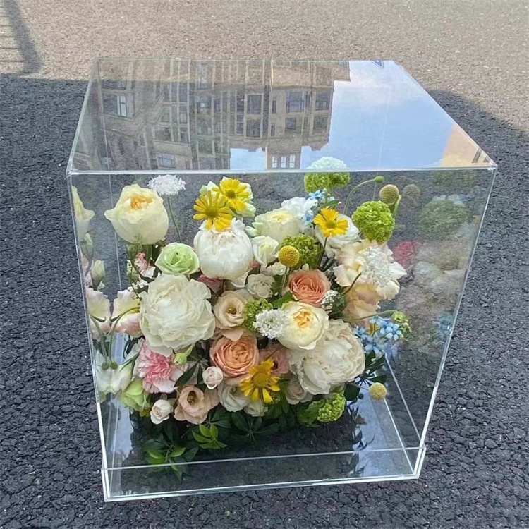 Factory wholesale Premium Water tight Clear Acrylic Flower Box For 9 Roses Display