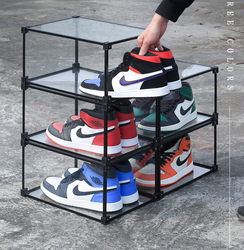 Sneaker storage clear magnetic plastic shoe box