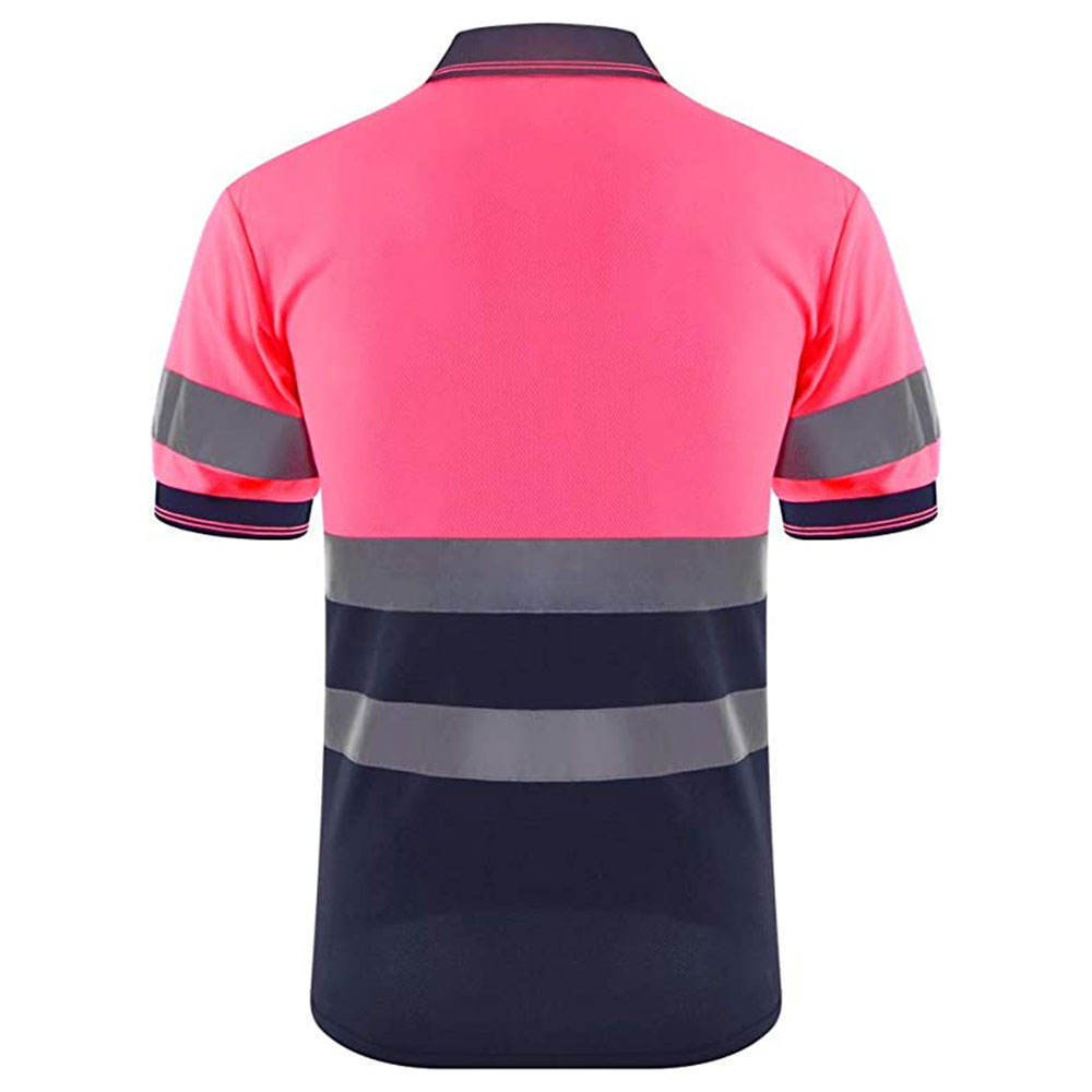 2024 Reflective Work Wear Hi Vis Polo Shirts For Work Safety Polo Shirt Reflective Tape Short Sleeve Polo T Shirt