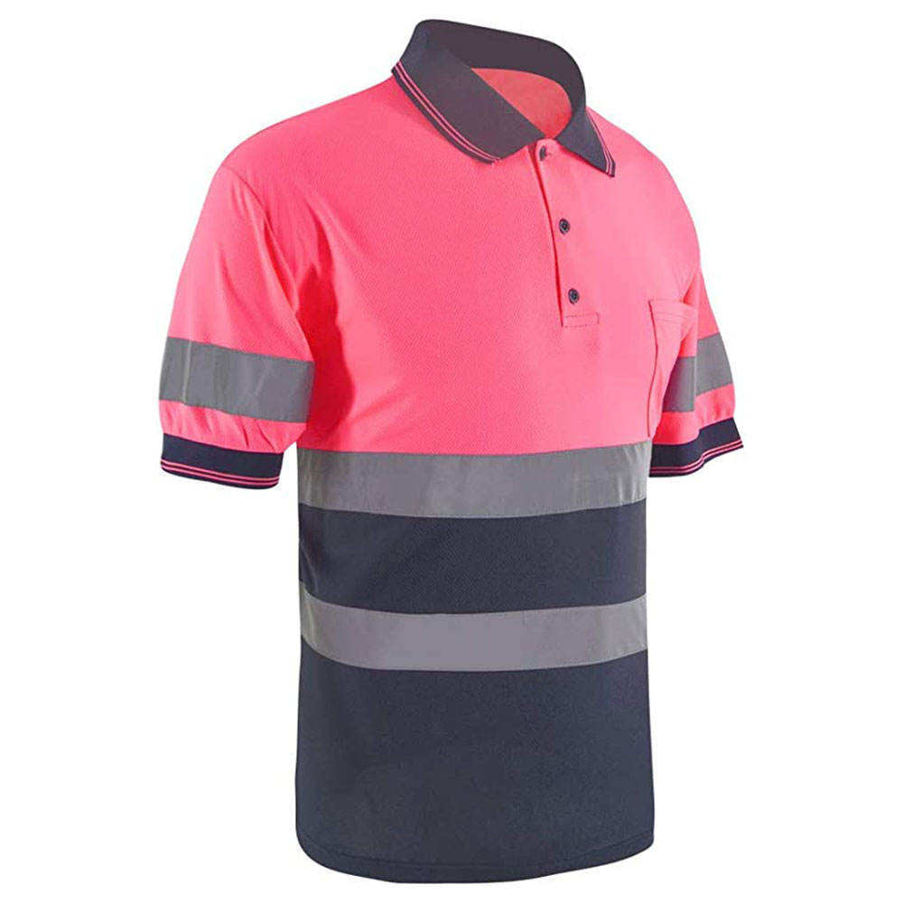 2024 Reflective Work Wear Hi Vis Polo Shirts For Work Safety Polo Shirt Reflective Tape Short Sleeve Polo T Shirt