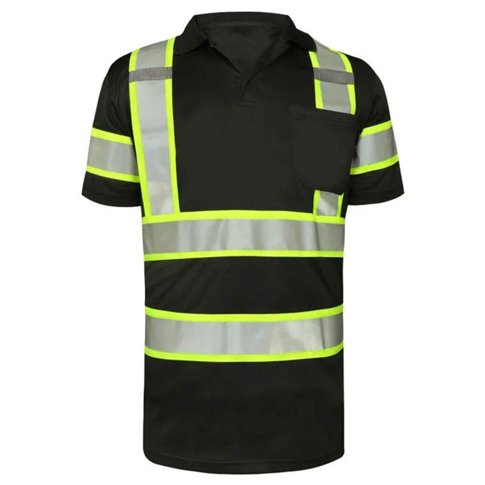 Hi Vis Safety Polo Shirt High Visibility Reflective Safety Shirts Custom Clothing Construction Work Polo Shirt Reflective Strips