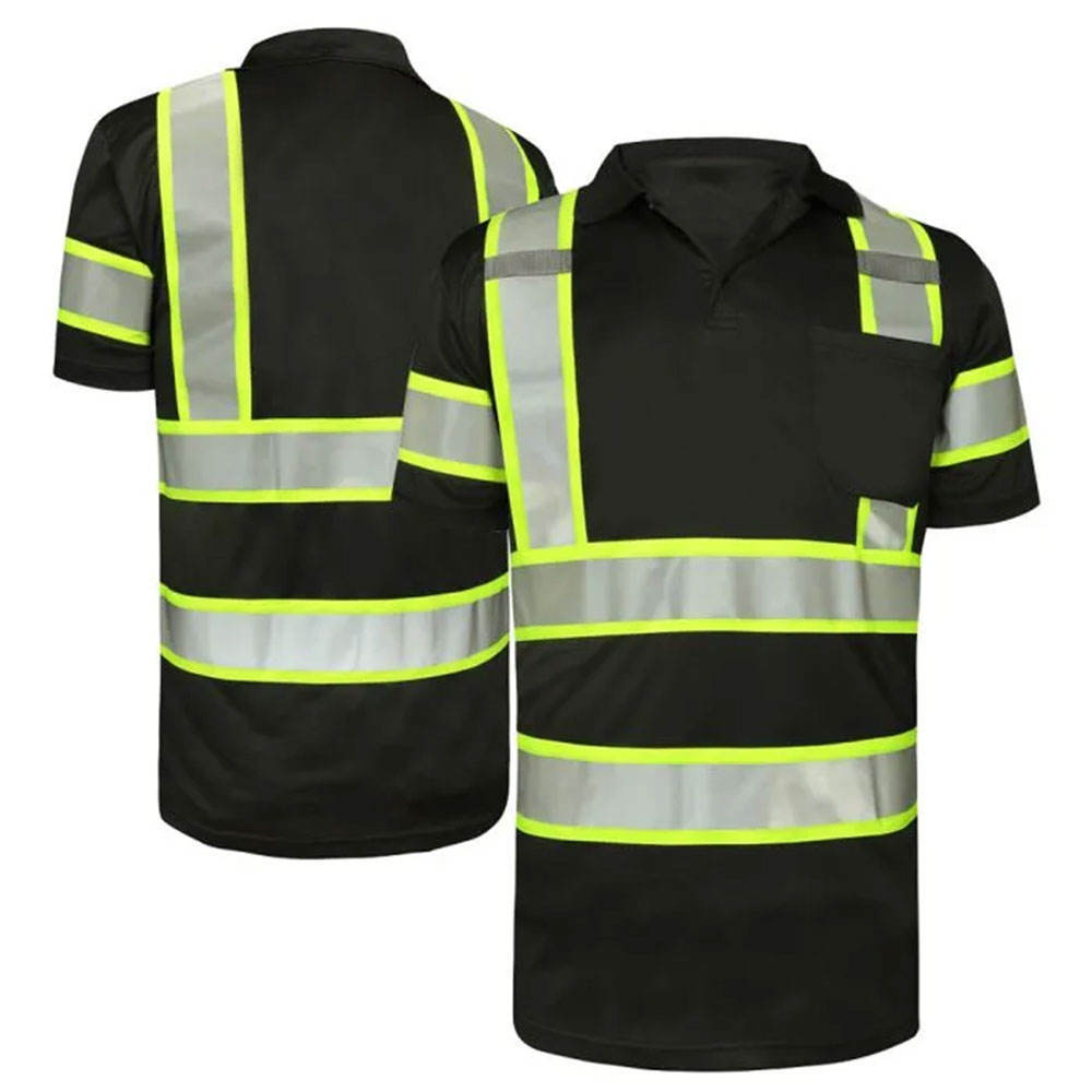 Hi Vis Safety Polo Shirt High Visibility Reflective Safety Shirts Custom Clothing Construction Work Polo Shirt Reflective Strips