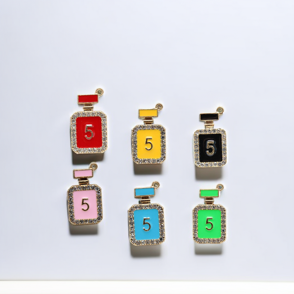 2023 Wholesale Metal Bling Crystal diamond Various Colors Perfume bottle Cute  Clog Crock Charms Custom Designer Shoe Charms