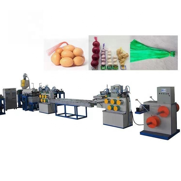 PE Knotless Vegetables Fruit  Knotless Net Extrusion  Making Machine Line  Garlic Packaging Net Machine 10-40KGS/h