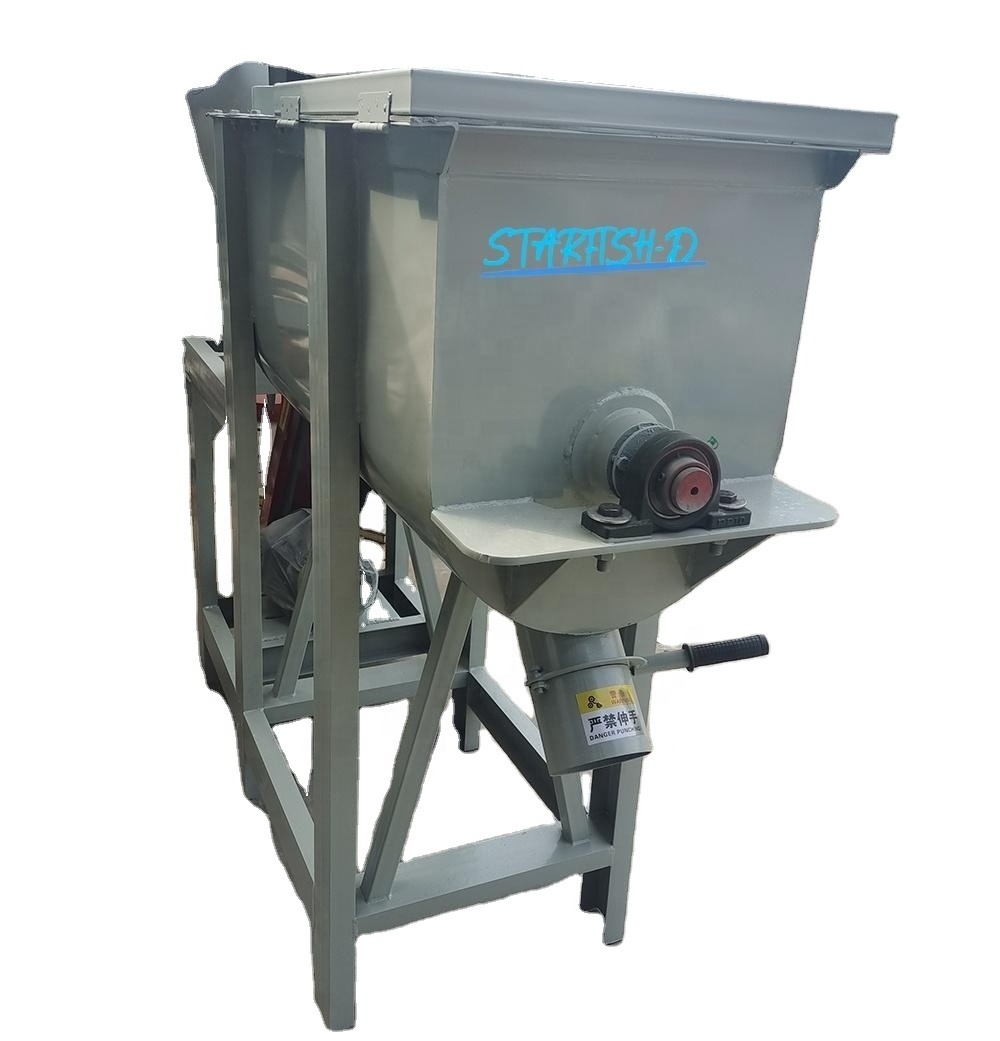 800 L Horizontal Fertilizer Compost Substrate Mixing Machine Mushroom Substrate Mixer Multifunctional Soil Ribbon Mixing Machine