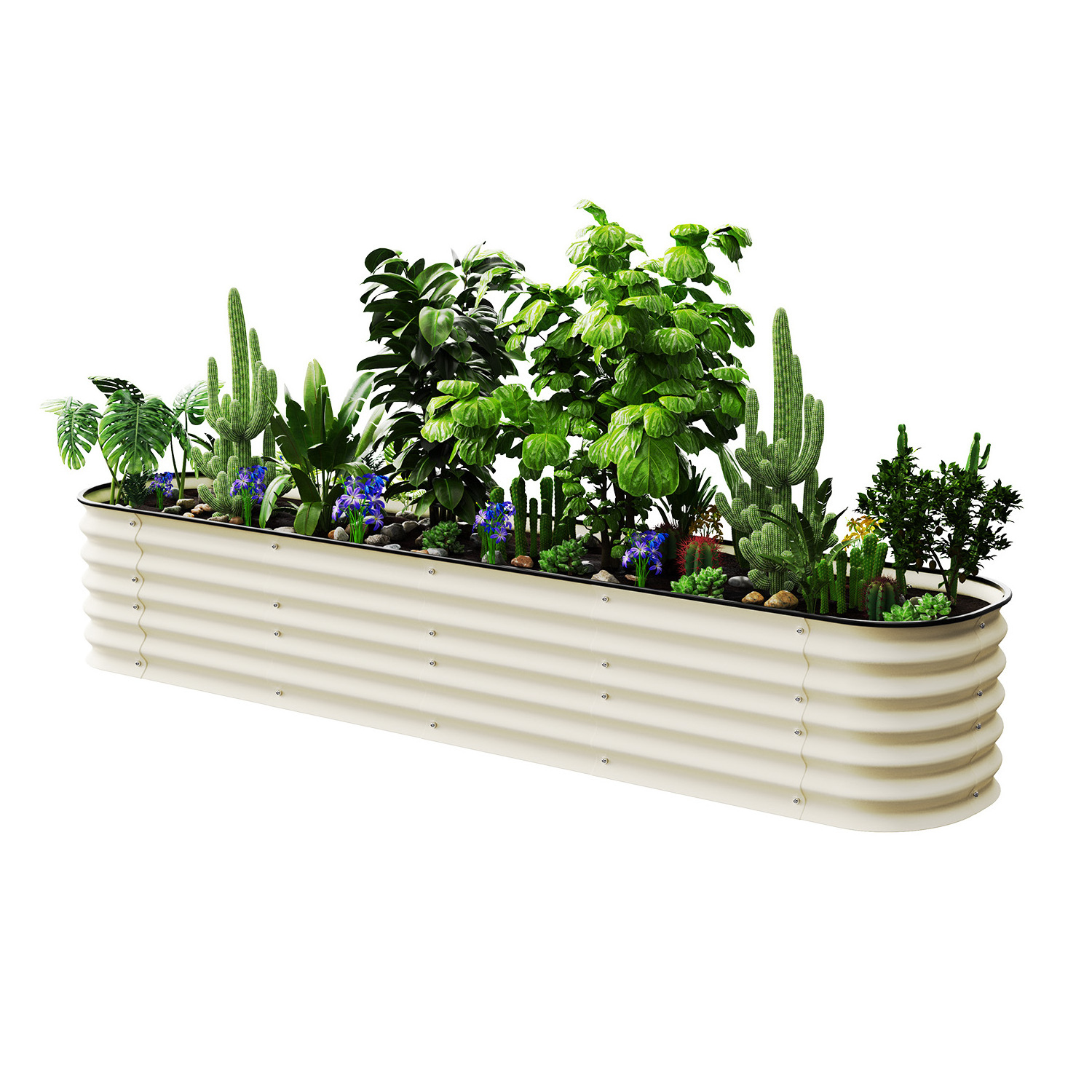 Varisized Round Large Stock Tank Herb Box Planter Planter Garden Boxes Kit For Tomato Flowers Fruits Herbs Round