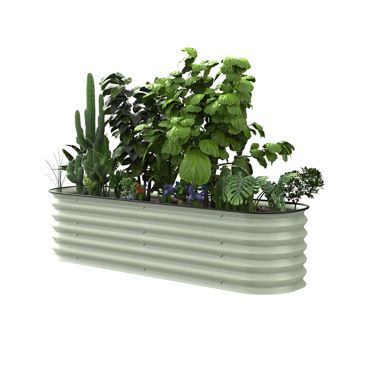 Large Outdoor Porch Patio Planters Raised Metal Planter Box Outdoor Garden Flowers Herbs Succulents