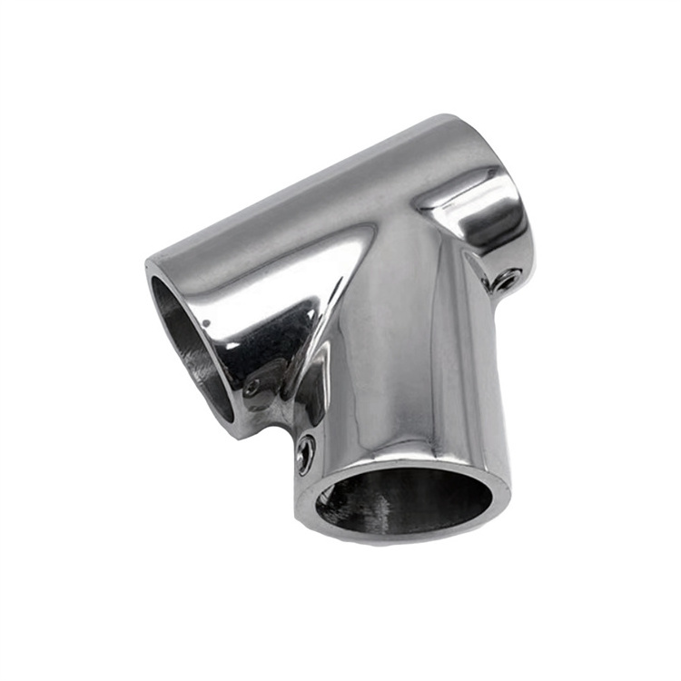 3 Way Pipe Marine Fittings 60 Degree Pipe Elbow Tee Connector 316 Stainless Steel Mirror Polished