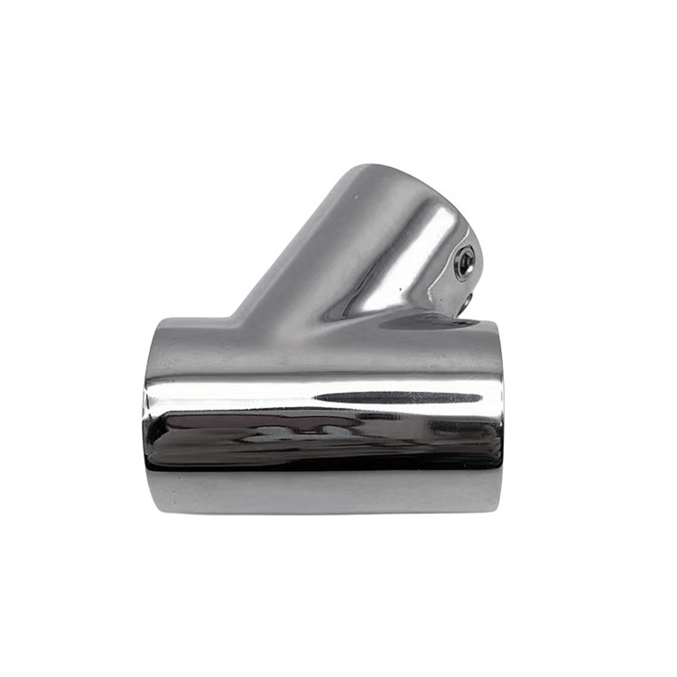 3 Way Pipe Marine Fittings 60 Degree Pipe Elbow Tee Connector 316 Stainless Steel Mirror Polished