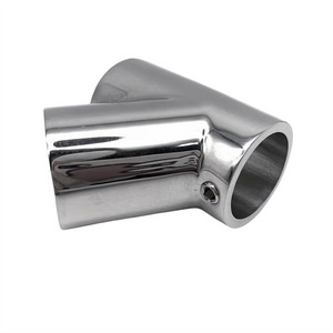 3 Way Pipe Marine Fittings 60 Degree Pipe Elbow Tee Connector 316 Stainless Steel Mirror Polished