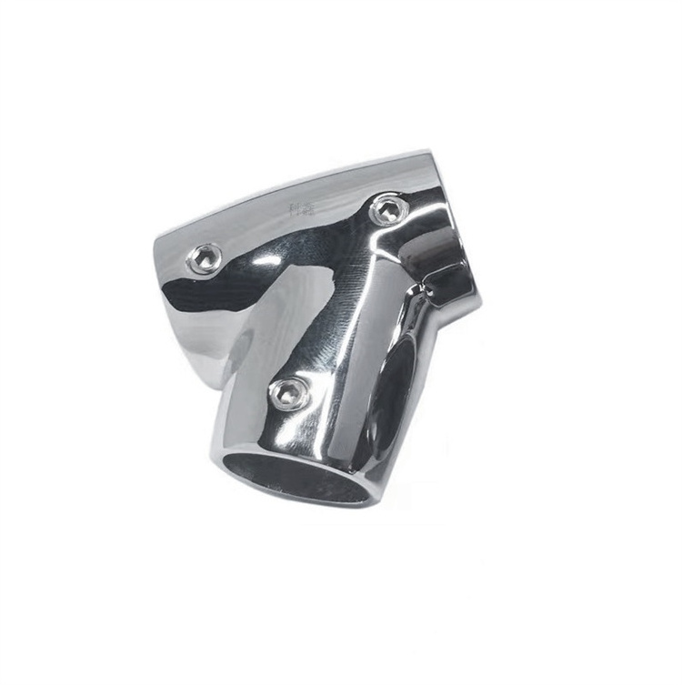 Marine Hardware Handrail 316 Stainless Steel Ship Deck Left Tee Rail Brackets Connector