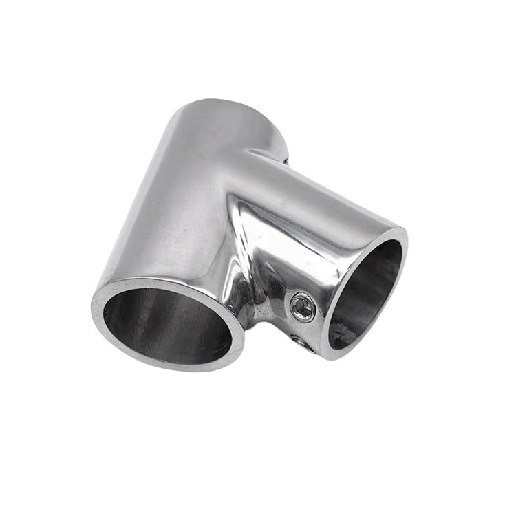 3 Way Pipe Marine Fittings 60 Degree Pipe Elbow Tee Connector 316 Stainless Steel Mirror Polished