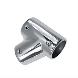 Marine Hardware Handrail 316 Stainless Steel Ship Deck Left Tee Rail Brackets Connector