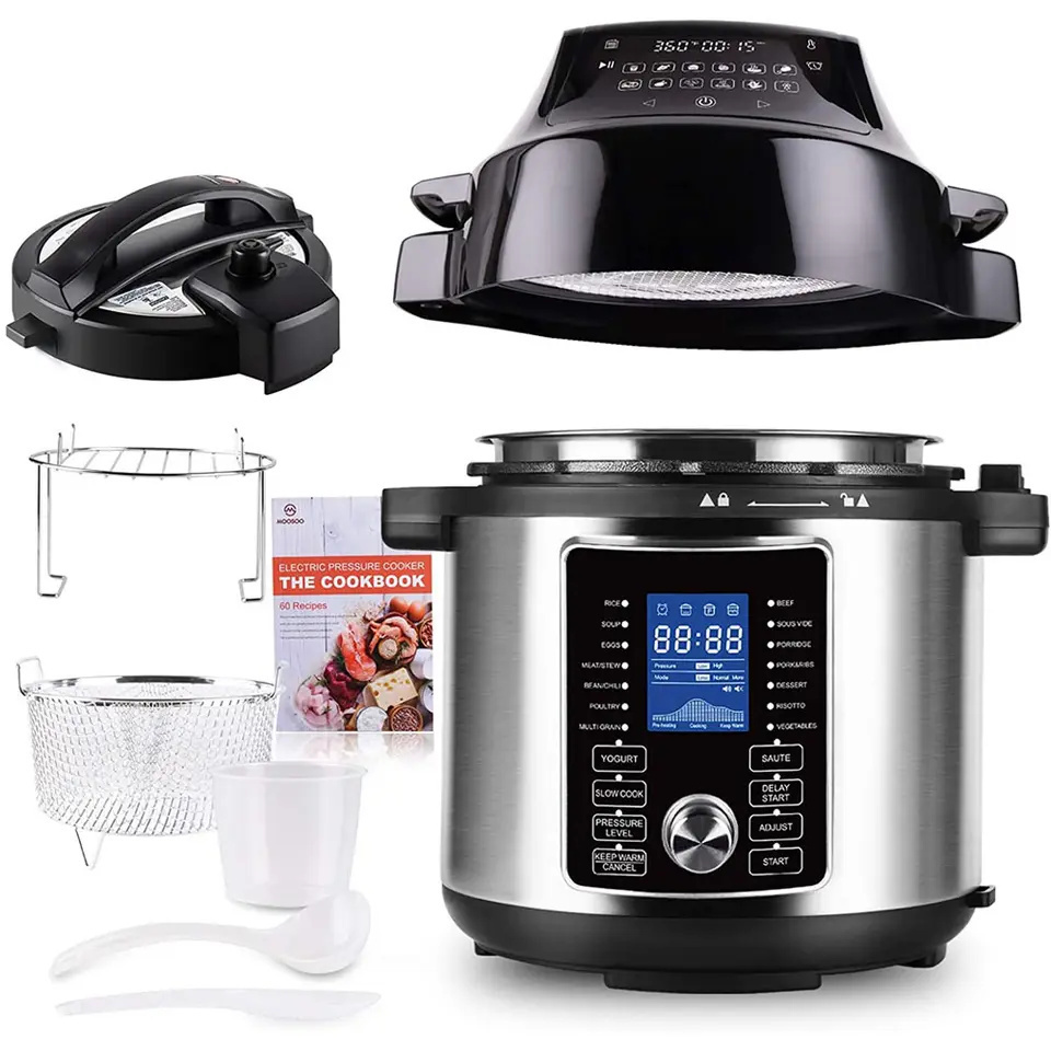 Multifunction Air Fryer Pressure Cooker 2 in 1 Stainless LCD display smart Touch Control