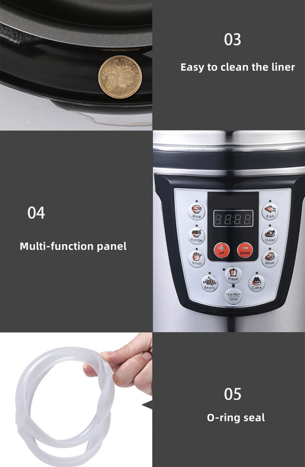 Kitchen Appliances High Pressure Cookers Smart Digital Multi Function Electric Pressure Cooker Stainless Steel 6L/ 8L/ 10L /12L