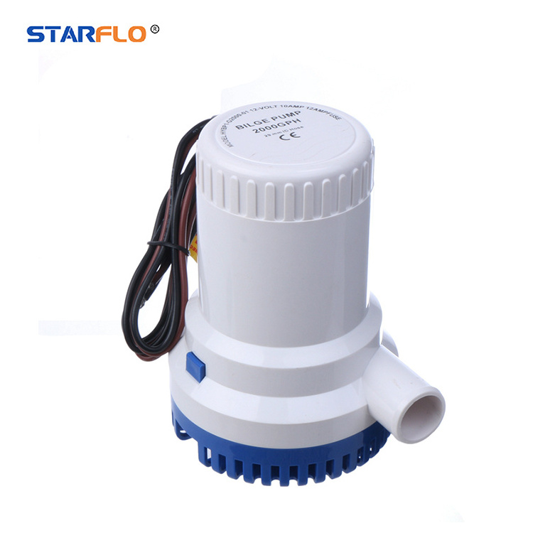 STARFLO 2000GPH portable electric manual bilge pump solar powered 24 v dc 12 volt submersible water pump