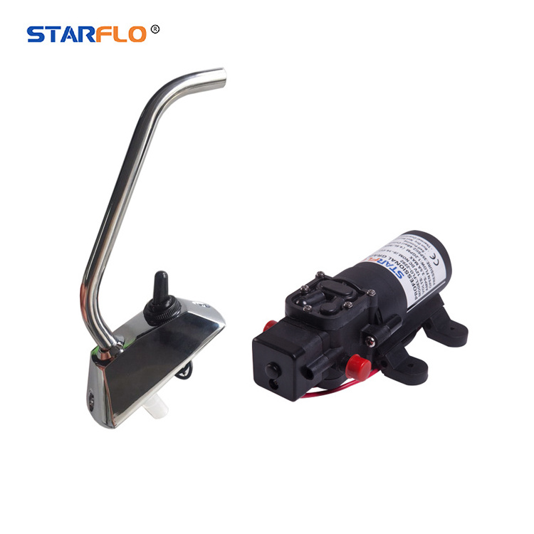 STARFLO diaphragm pump battery operated galley electric water pump basin Tap Faucet KIT for Caravan Boat