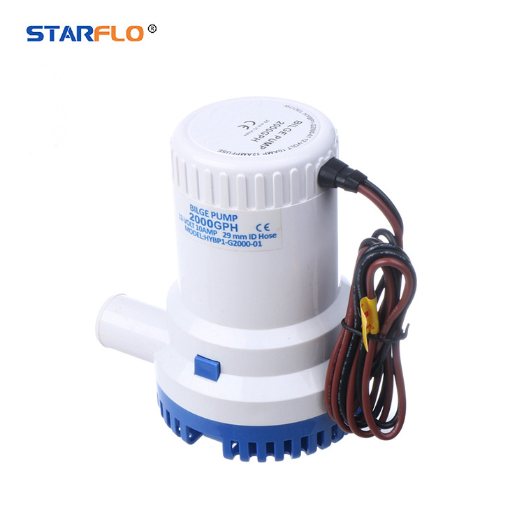 STARFLO 2000GPH portable electric manual bilge pump solar powered 24 v dc 12 volt submersible water pump