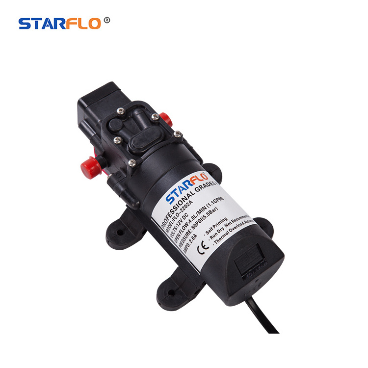 DC Self Priming Battery Operated Sprayer Agriculture Mini Sea Water Pump Diaphragm RV Marine 4.0LPM 12V Motor Power Sprayer Pump