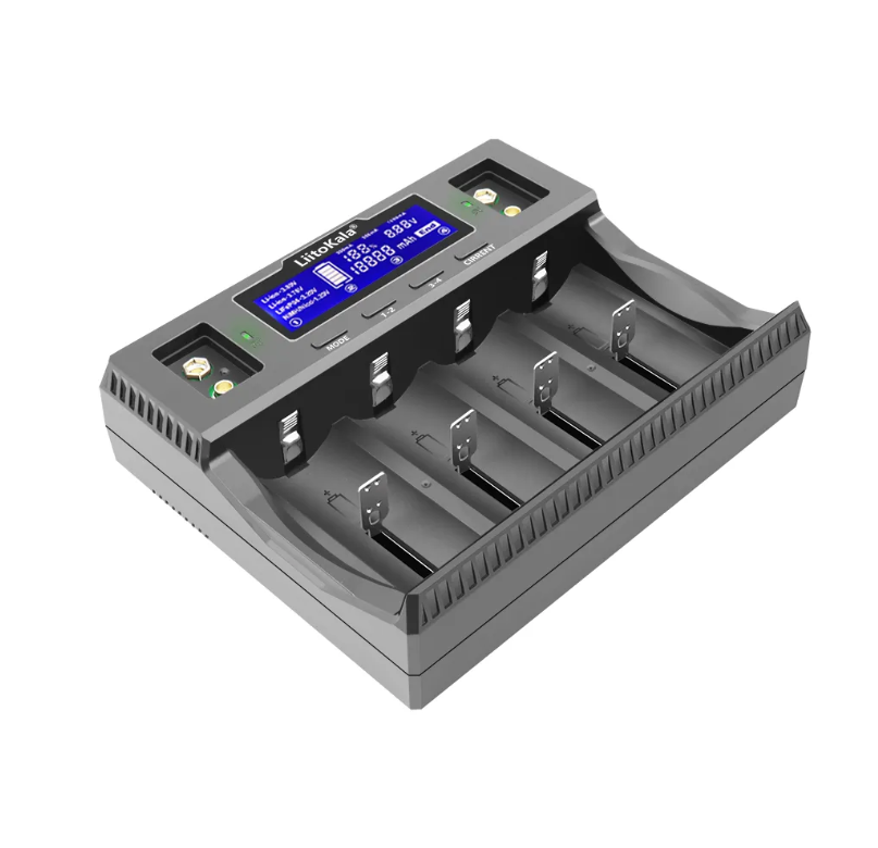 LiitoKala Lii-D4XL Smart LCD Battery Charger for D 26650 18650 21700 22650 32700 AA AAA C SC 3.7V 1.2V 9V Lithium NiMH Batteries