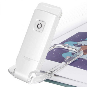 USB Rechargeable Book Reading Light Brightness Adjustable LED Clip on Book Read Light