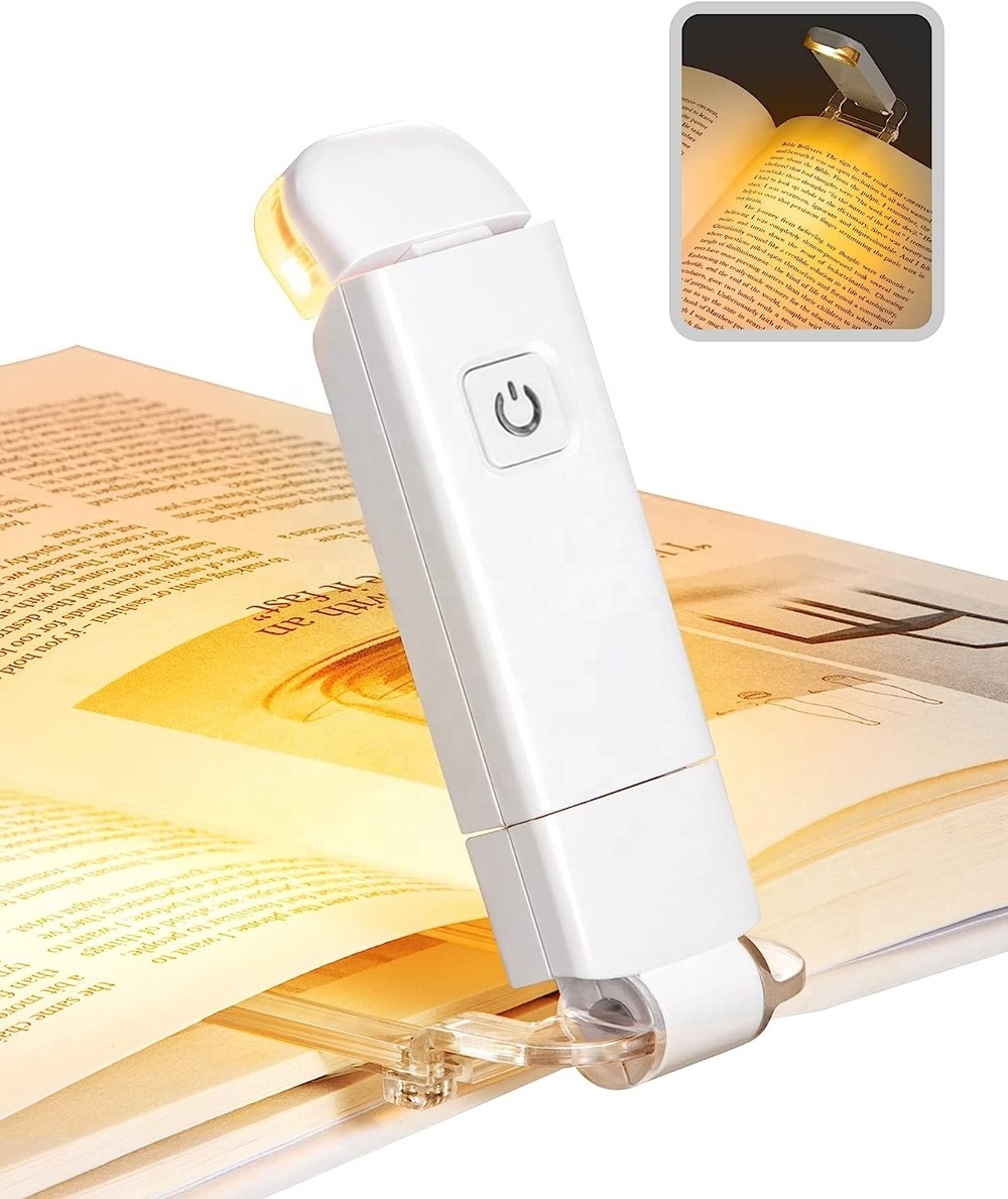 USB Rechargeable Book Reading Light Brightness Adjustable LED Clip on Book Read Light