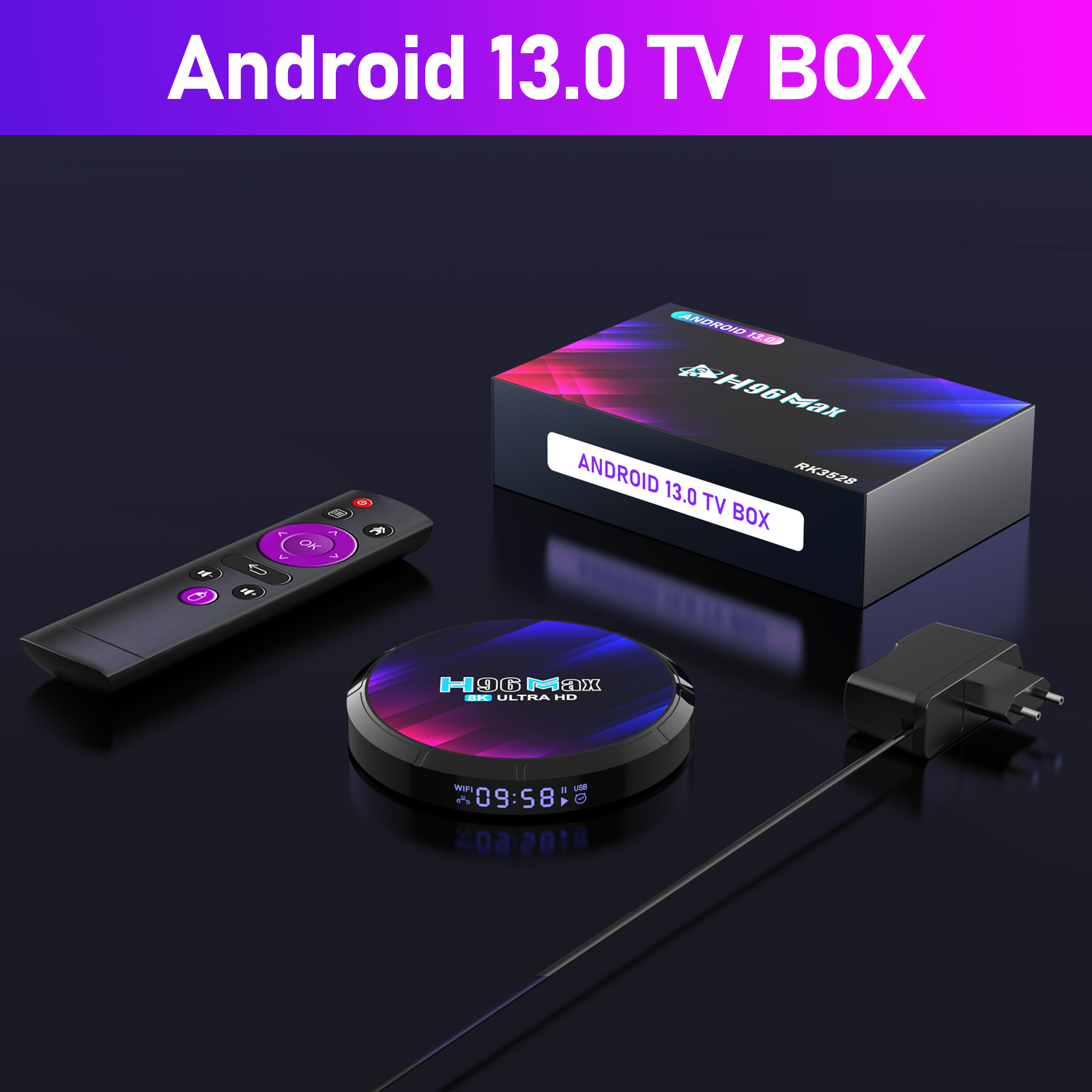 H96 MAX Android 13 TV BOX RK3528 64GB 32GB 16GB 2.4G 5G WIFI 6 BT 5.0 Global Media Player Set Top TV Receiver