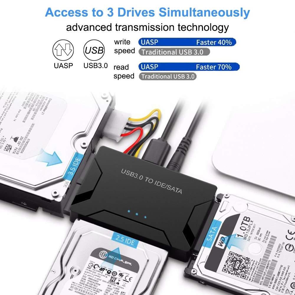 USB 3.0 to SATA IDE Hard Disk Adapter Converter Cable for 3.5 2.5 inch HDD/SSD CD DVD ROM CD-RW 3 in 1 IDE SATA Adapter