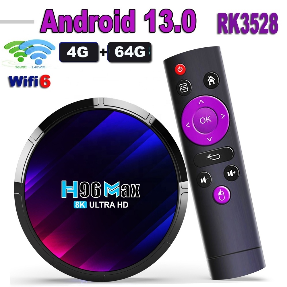 H96 MAX Android 13 TV BOX RK3528 64GB 32GB 16GB 2.4G 5G WIFI 6 BT 5.0 Global Media Player Set Top TV Receiver