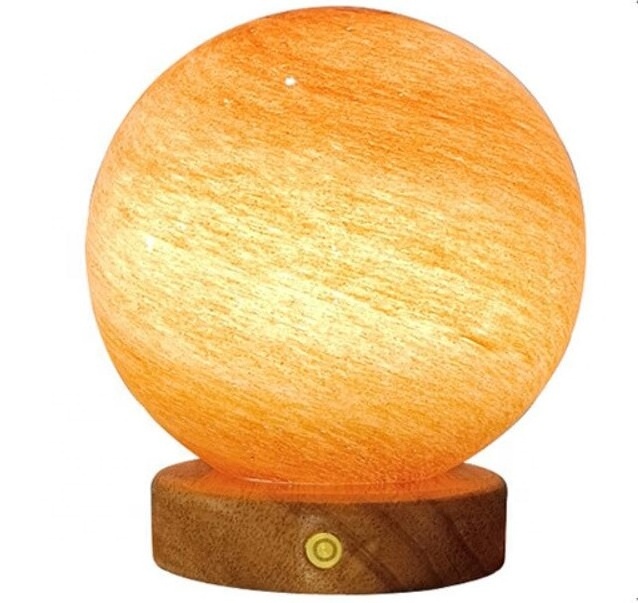 3D Moon Glass Lamp USB Powered Planet Mini Night Light With Wooden Stand For Kids Girls Boys Friends Birthday Christmas Gifts