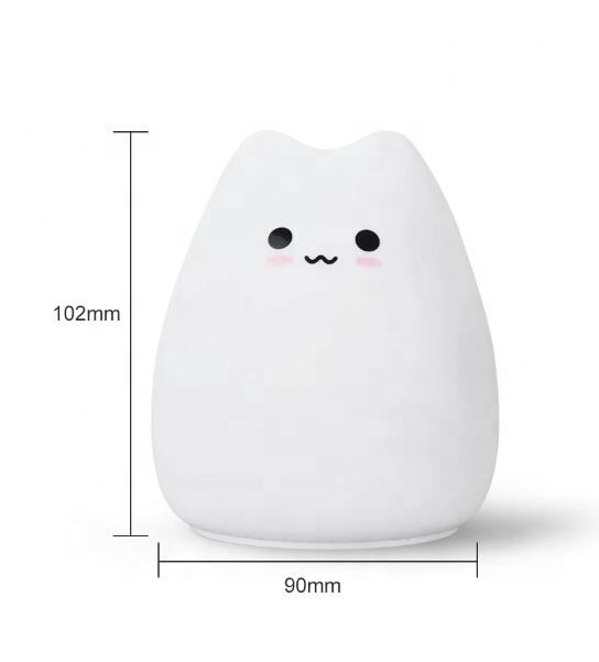 Colorful Cat Silicone LED Night Light Touch Sensor light 2 Modes Children Cute Night Lamp Bedroom Light