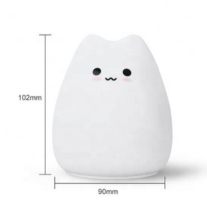 Colorful Cat Silicone LED Night Light Touch Sensor light 2 Modes Children Cute Night Lamp Bedroom Light