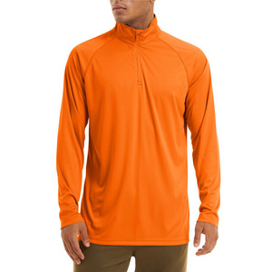 Custom Solid Color Quick Dry UPF50+ Breathable Deodorant Moisture Wicking Long Sleeve Fishing Shirt